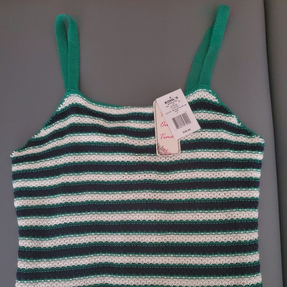 Its one time green and white striped tank top
